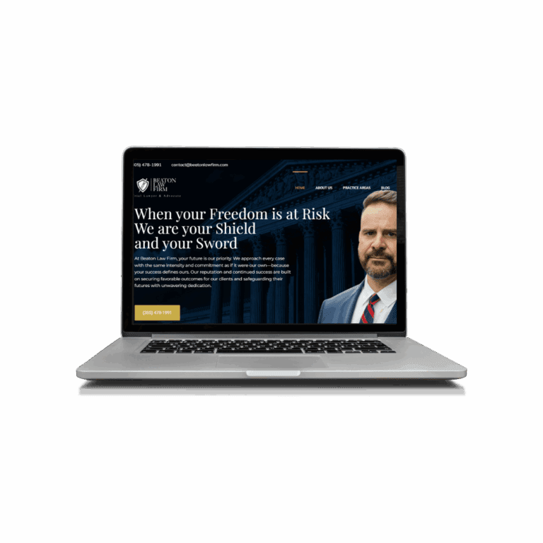 Beaton Law Firm website mockup on laptop
